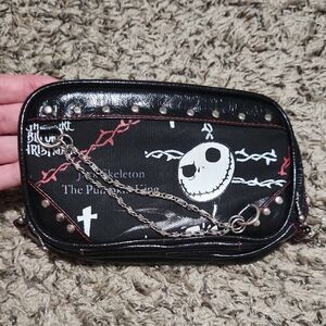Black and White Crossbody Bag with Chain